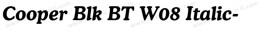 Cooper Blk BT W08 Italic字体转换